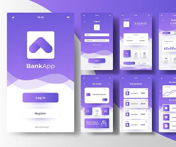 Banking App interface screens