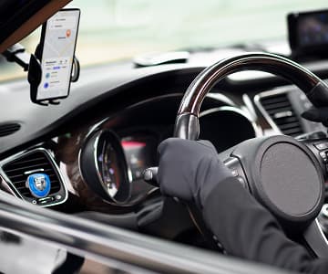 Taxi Service phone holder in car